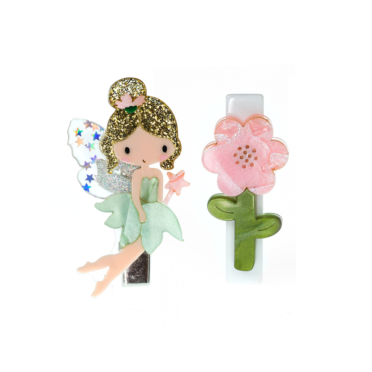 Bico De Pato Fada Verde Texturizado com Flor