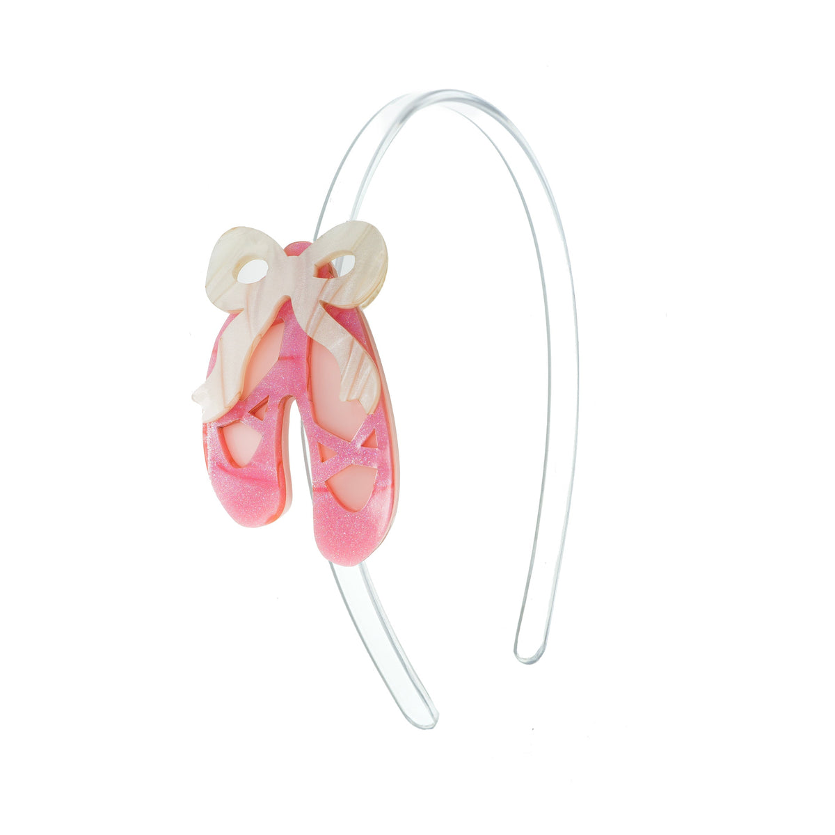 Tiara Sapatilha Pink Claro Texturizado com Brilho