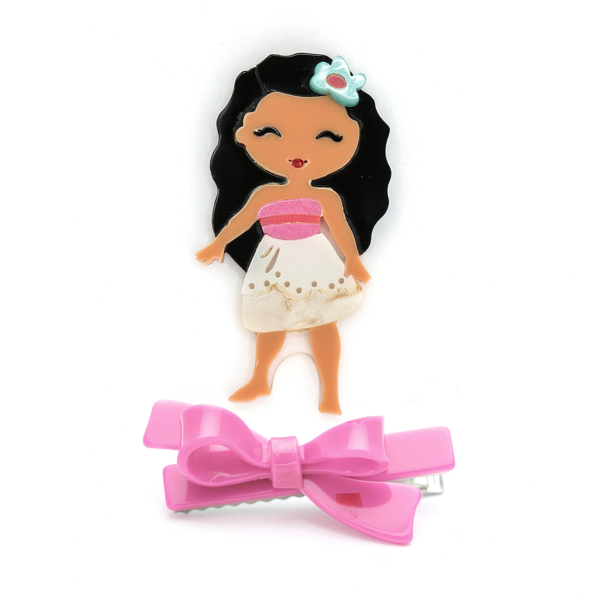 Bico de Pato Fashion Girl MO com Laço Rosa Novo