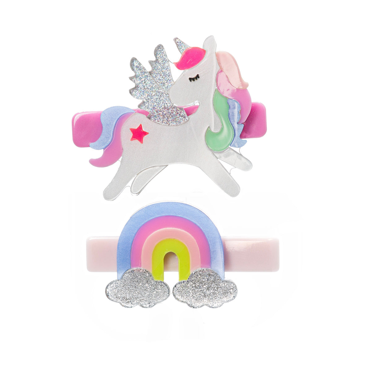 Bico de Pato Unicornio com Arco Iris Colorido
