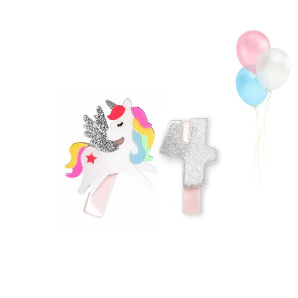 HOL23-BICO DE PATO UNICORNIO C/ VELA NUMERO 4