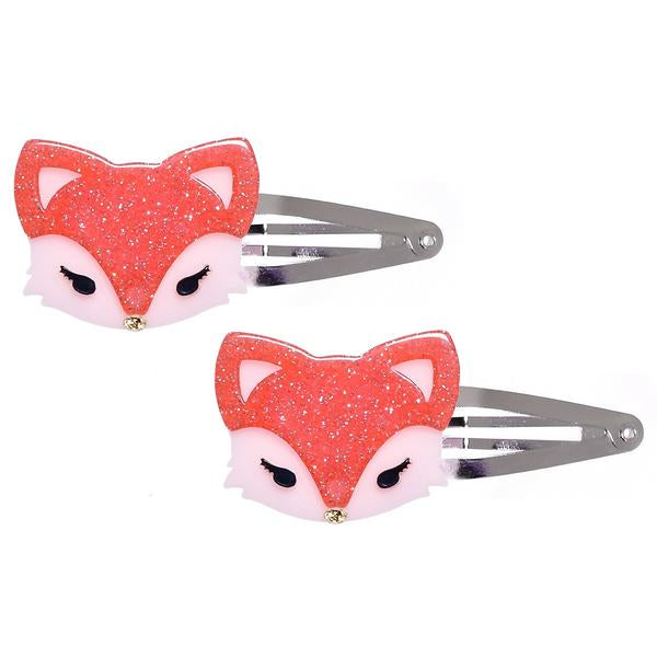 Glitter Fox Hair Clips -  Lilies & Roses NY