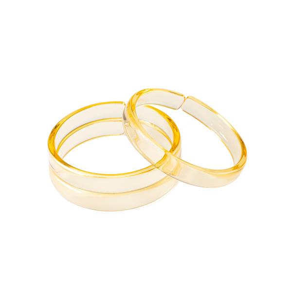 Conj Pulseira Transparente Amarelo