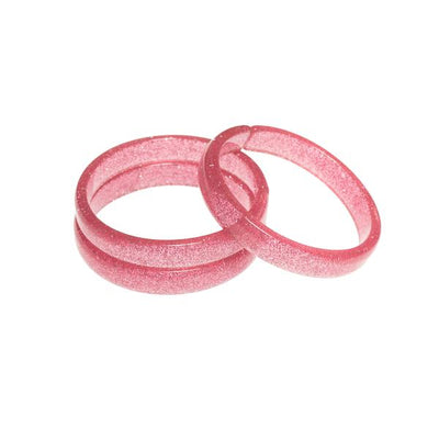 Conj Pulseira Rosa Cha Purpurinado
