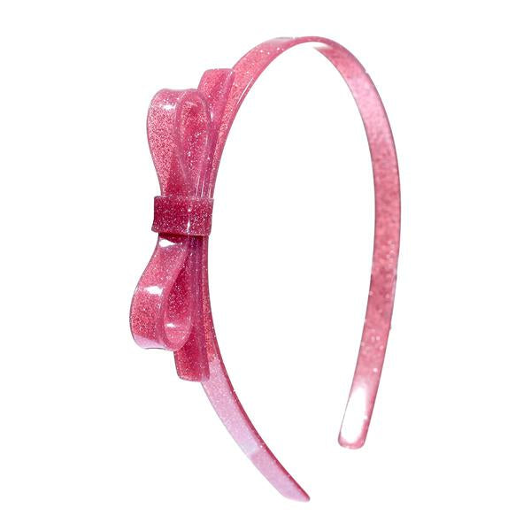 Tiara Rosa Vintage com Laço Fino