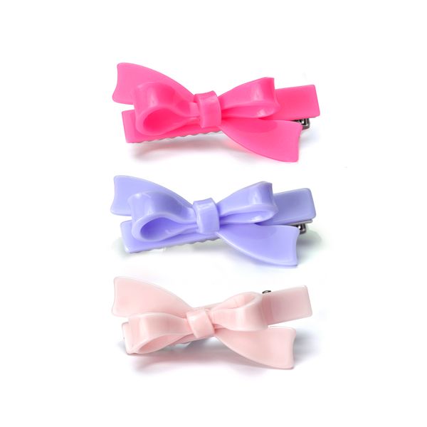 Bico De Pato Kit Laço Lilás Acetinado, Neon Pink E Rosa Pálido
