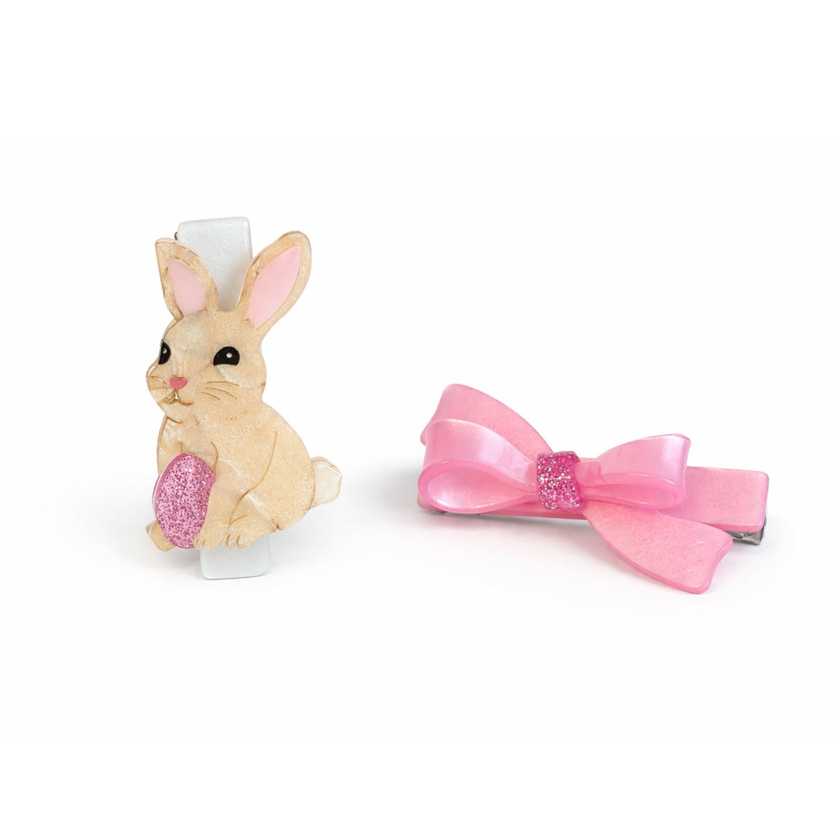 Bico De Pato Coelho com Laço Rosa Acetinado