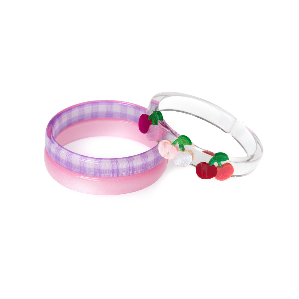 Pulseira Cerejinha Tons Rosa com Lilás 