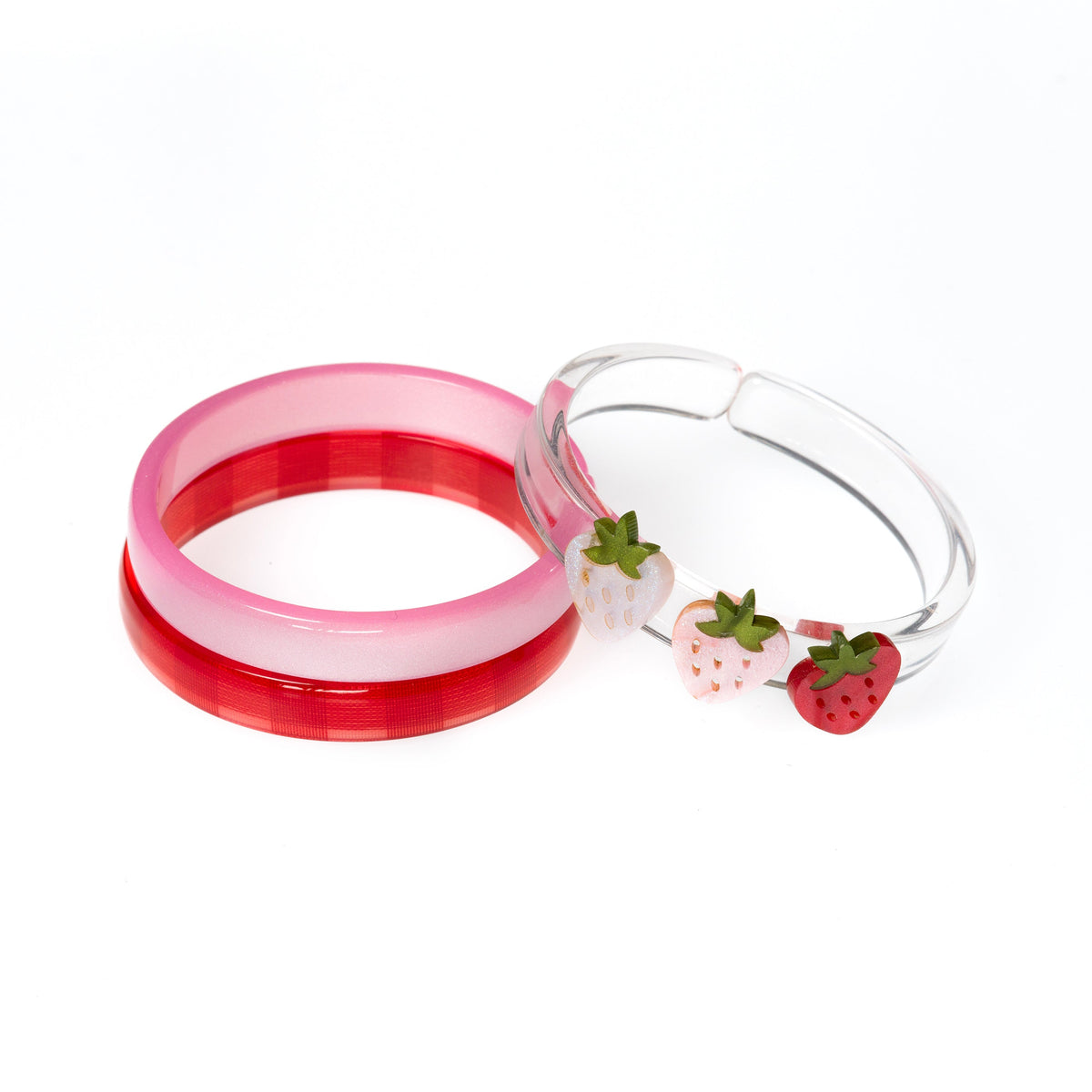 Pulseira Três Morango Tons Texturizado 