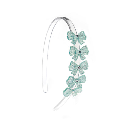  Laço Centopeia com Cristal Menta Claro Purpurinado