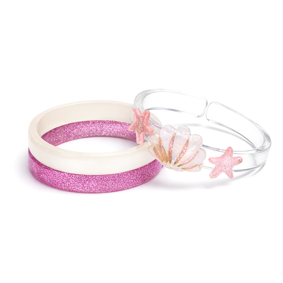 SUM - Pulseiras Concha Rosa com Glitter -  Lilies & Roses NY