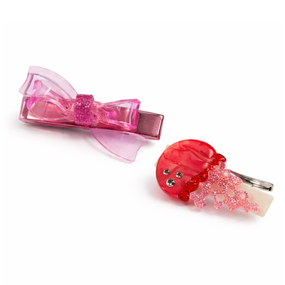 SUM - Presilhas Água-viva Rosa com Laço Transparente -  Lilies & Roses NY