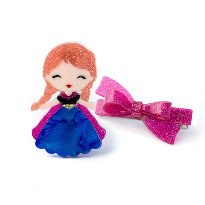 Bico de Pato Bonequinha A com Laço Pink Purpurinado