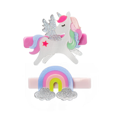 Bico de Pato Unicornio com Arco Iris Colorido