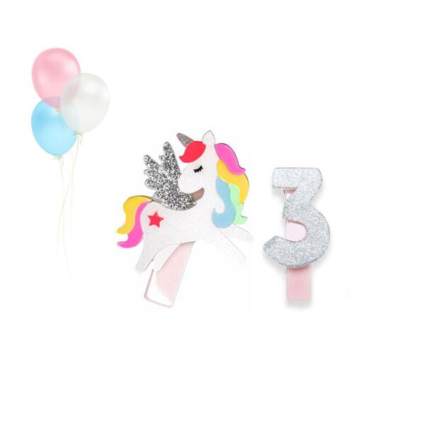 HOL23-BICO DE PATO UNICORNIO C/ VELA NUMERO 3