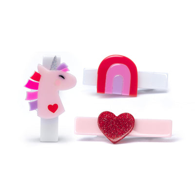 VAL25-BICO DE PATO UNICORNIO  CABEÇA C/ ARCO IRIS E CORAÇÃO VERMELHO PURPURINADO