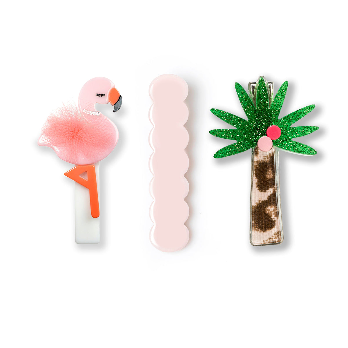 Bico de Pato Flamingo com Coqueiro - Trio