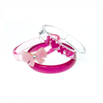 Pulseira Xoxo Pink Purpurinado 