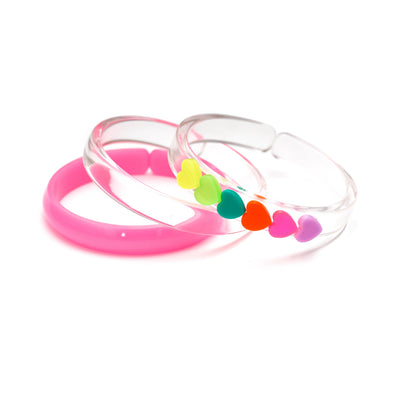 Pulseira Coração Centopeia Neon Rosa 