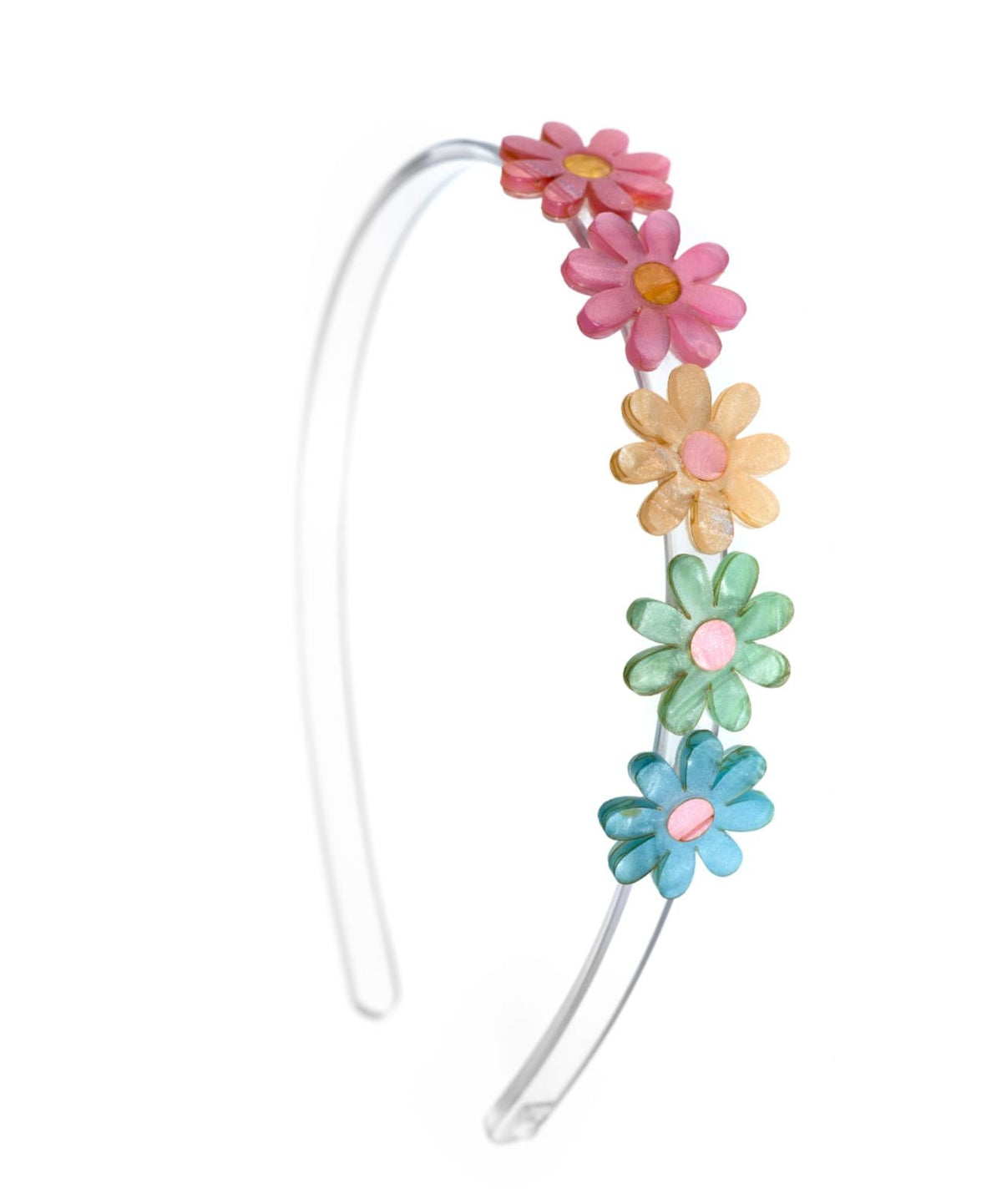 Tiara Flor Margarida Texturizado com Brilho