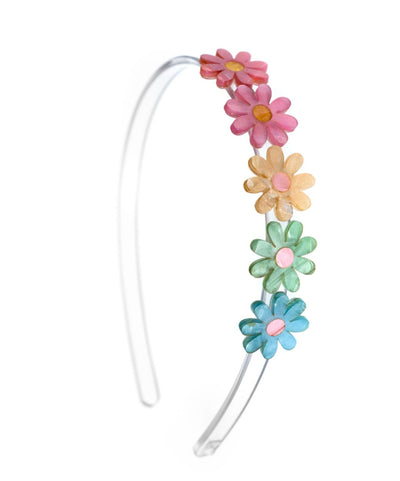 Tiara Flor Margarida Texturizado com Brilho