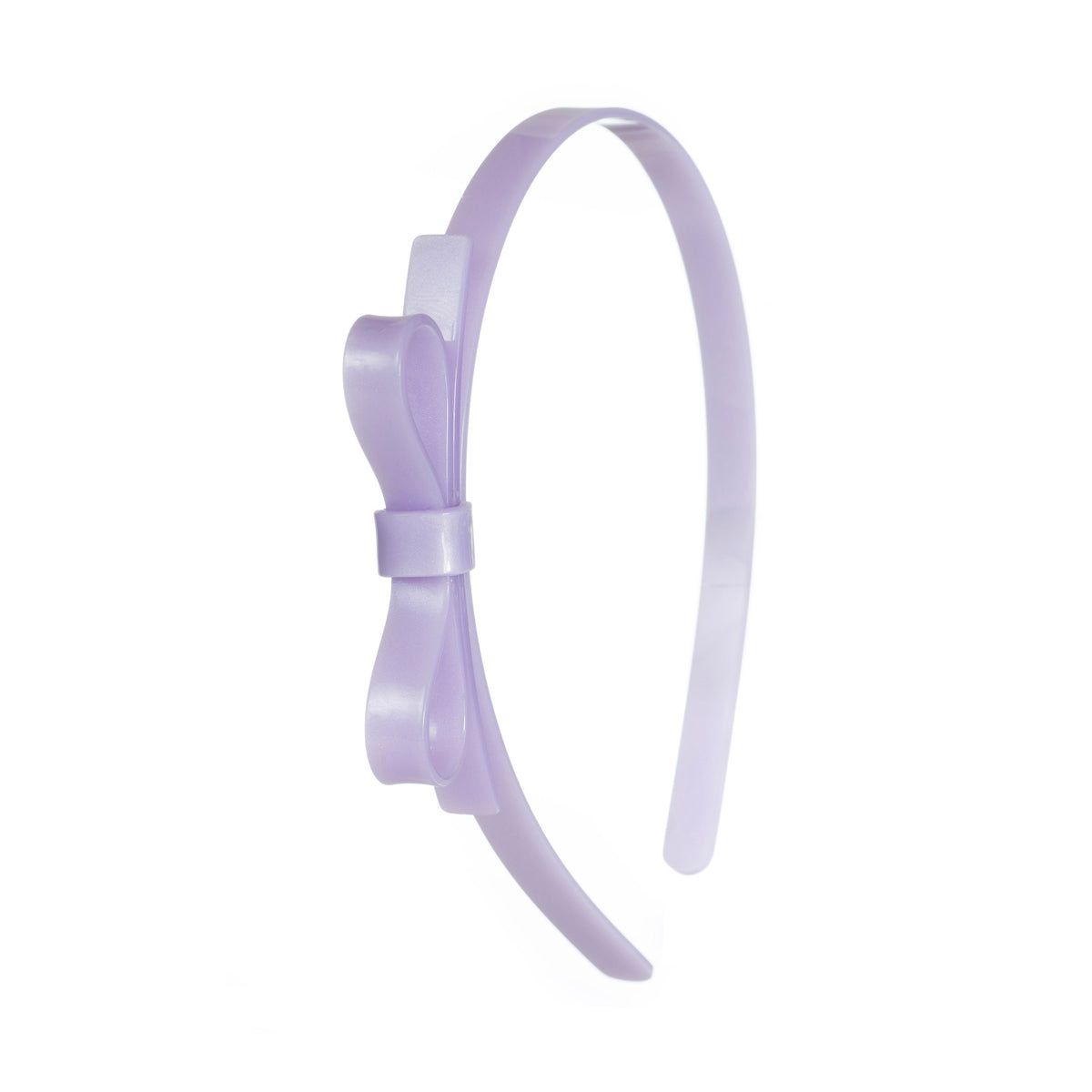 Tiara Laço Fino Lilás Acetinado