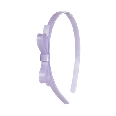 Tiara Laço Fino Lilás Acetinado