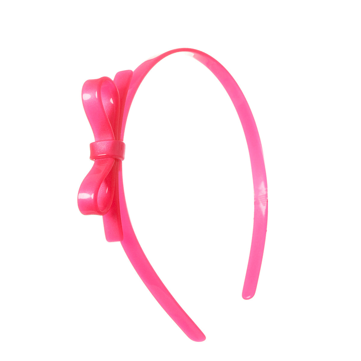 Tiara Laço Fino Neon Pink