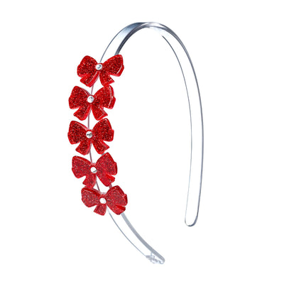 Tiara Mini Com Cristal Vermelho Claro Purpurinado