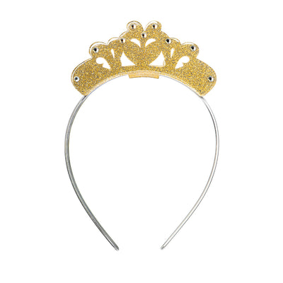 Tiara Coroa Dourado Purpurinado