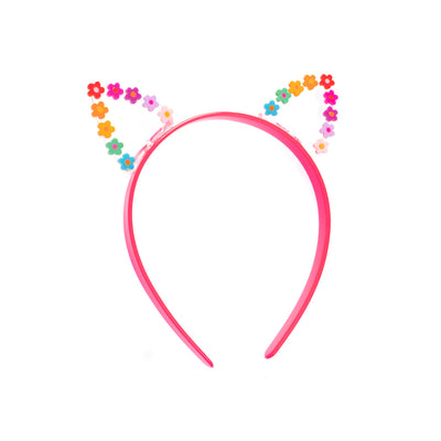 Tiara com Orelhas de Gato Florais