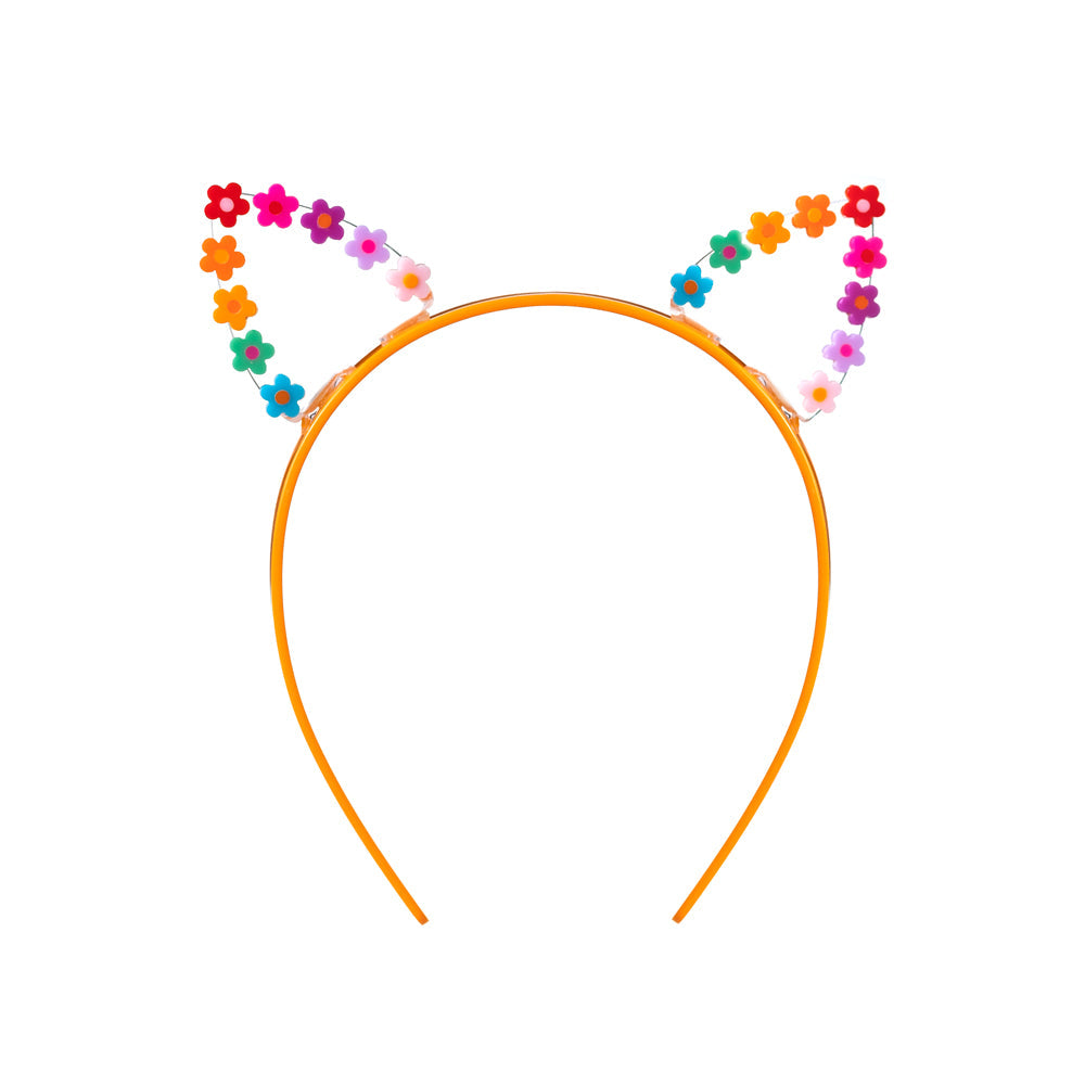 Tiara com Orelhas de Gato Florais