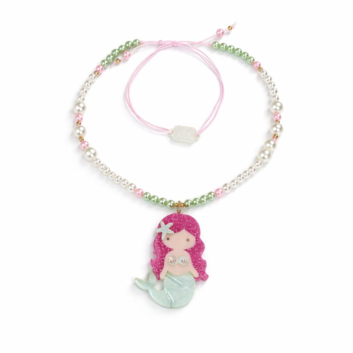 SUM - Colar Sereia Verde-Claro Perolado -  Lilies & Roses NY